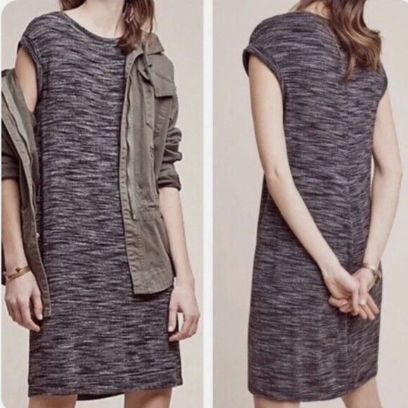 Anthropologie Cloth & Stone Gray Melange Sheath Dress - PXS - Picture 2 of 7